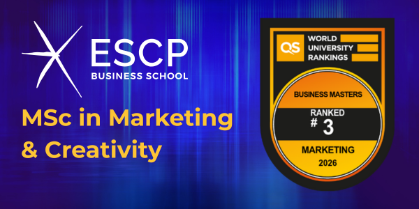 ESCP’s MSc in Marketing & Creativity placed 3th Worldwide by QS World University Rankings